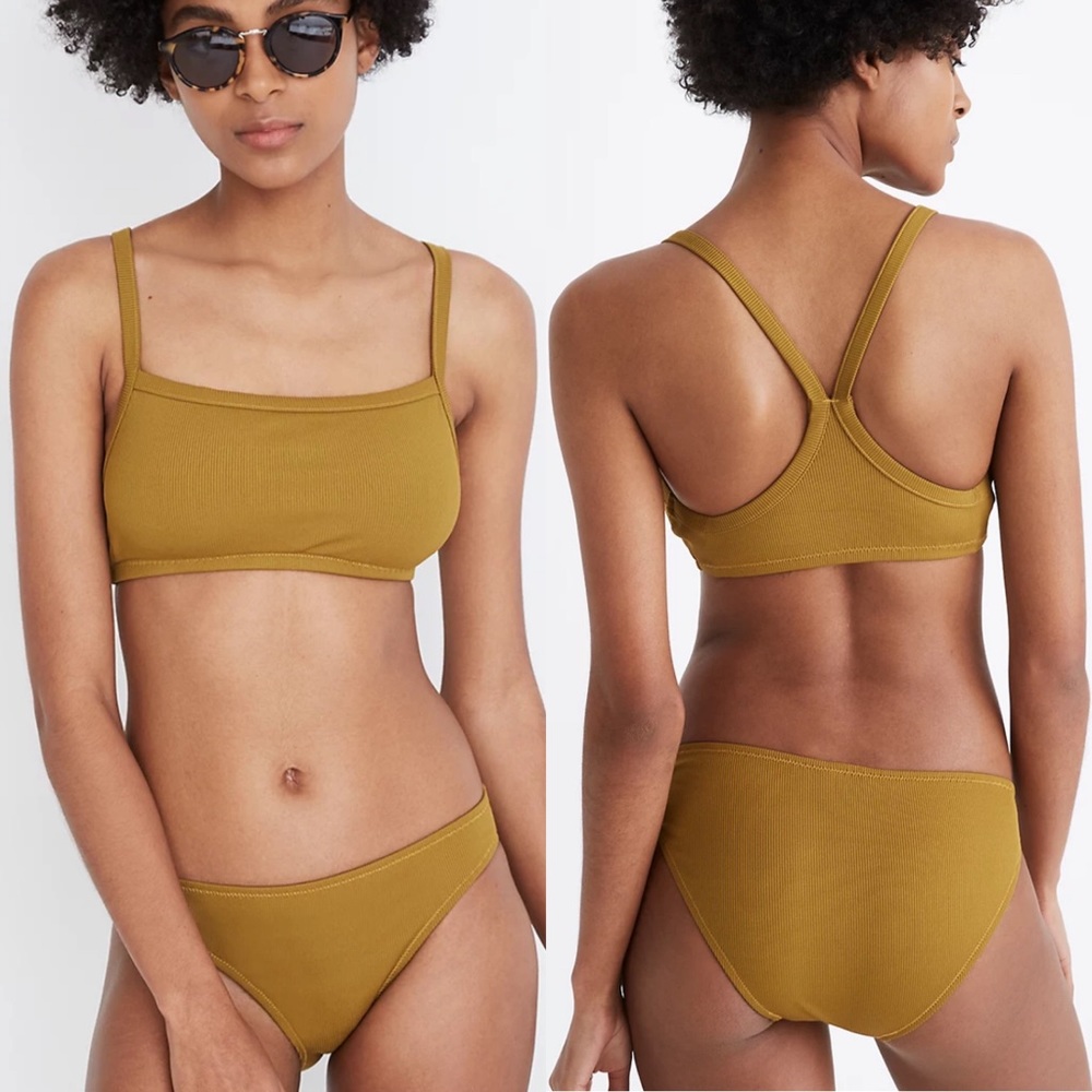 Madewell Second Wave Ribbed Racerback Bikini Set